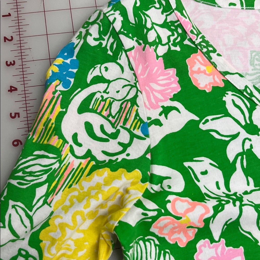 LILLY PULITZER "Palmetto Hibiscus" Palm Beach Preppy Summer Pima Cotton Dress L - Picture 6 of 16